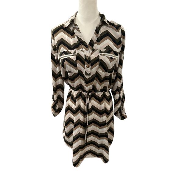 Stella Tweed Light weight Dress  Brown Pink White Medium - Picture 1 of 4